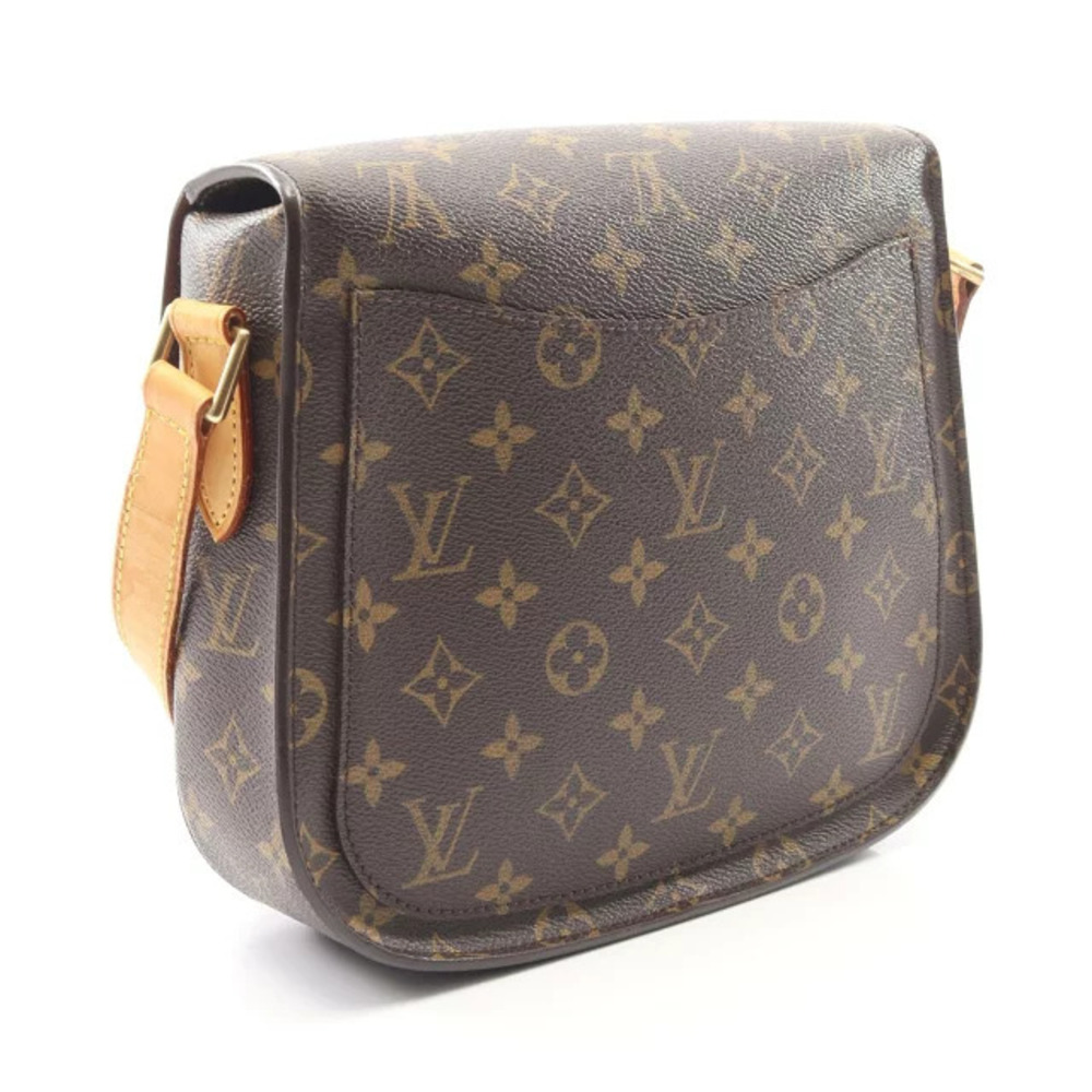 Louis Vuitton Shoulder Brown Leather Cloud Bag Saint Canvas Monogram